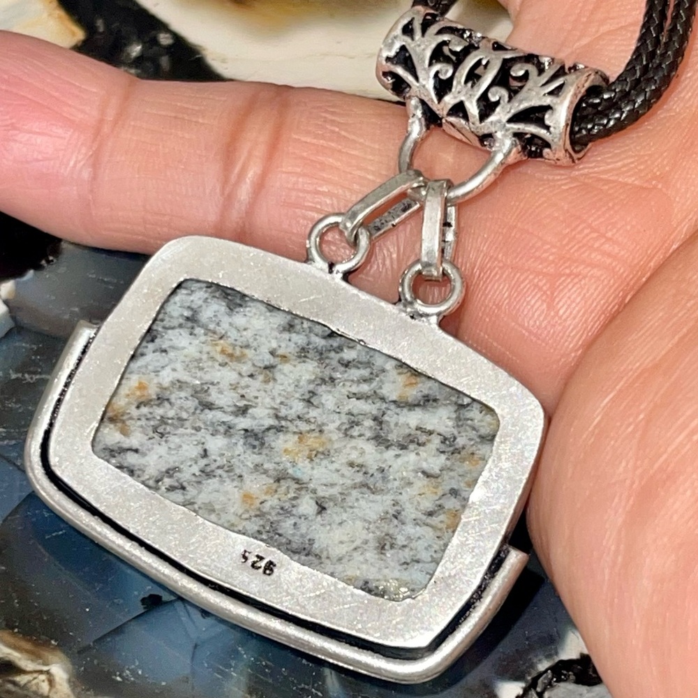 Raindrop Azurite K2 Jasper Pendant 1 1/2” - Picture 10 of 13